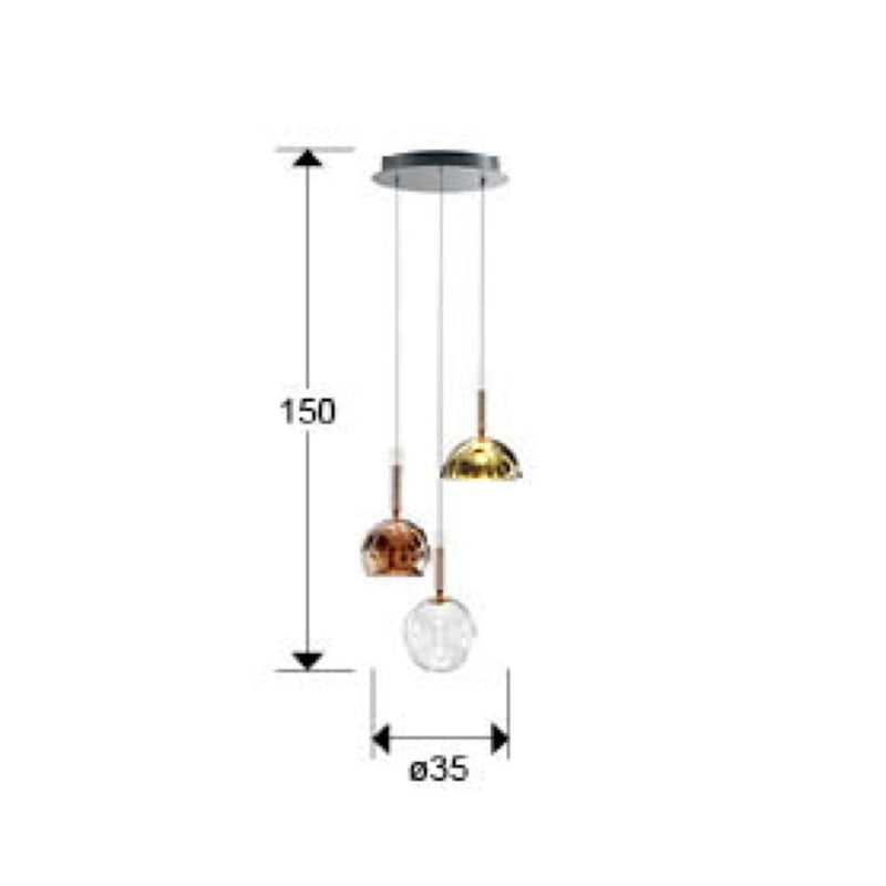 Schuller Charlize 3L pendant lamp D 45cm