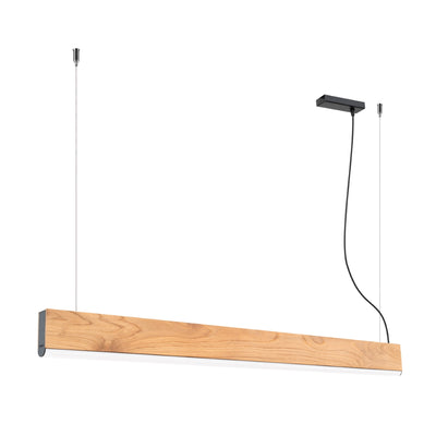 Linear suspension lamp Sollux Lighting Lykke 1 LED wood oak