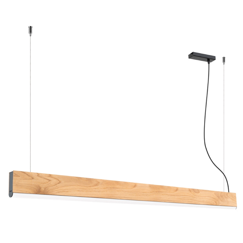 Linear suspension lamp Sollux Lighting Lykke 1 LED wood oak