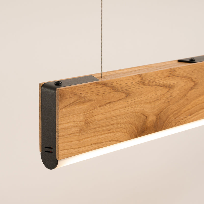 Linear suspension lamp Sollux Lighting Lykke 1 LED wood oak