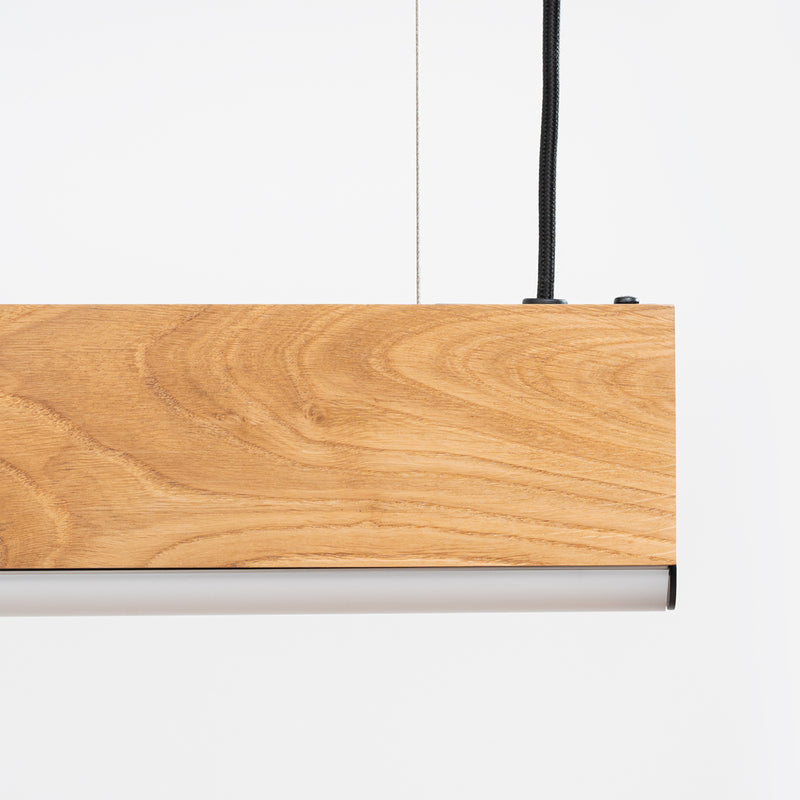 Linear suspension lamp Sollux Lighting Lykke 1 LED wood oak