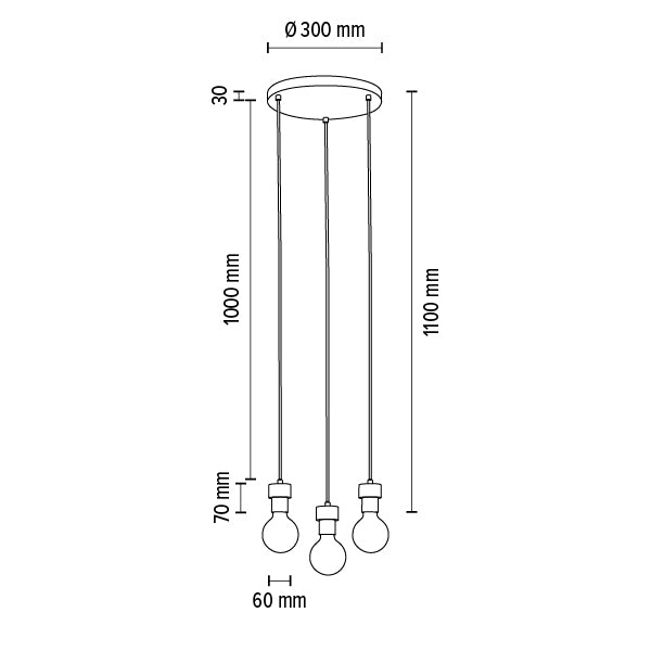 Britop Lighting Clarte 3L hanglamp hout E27