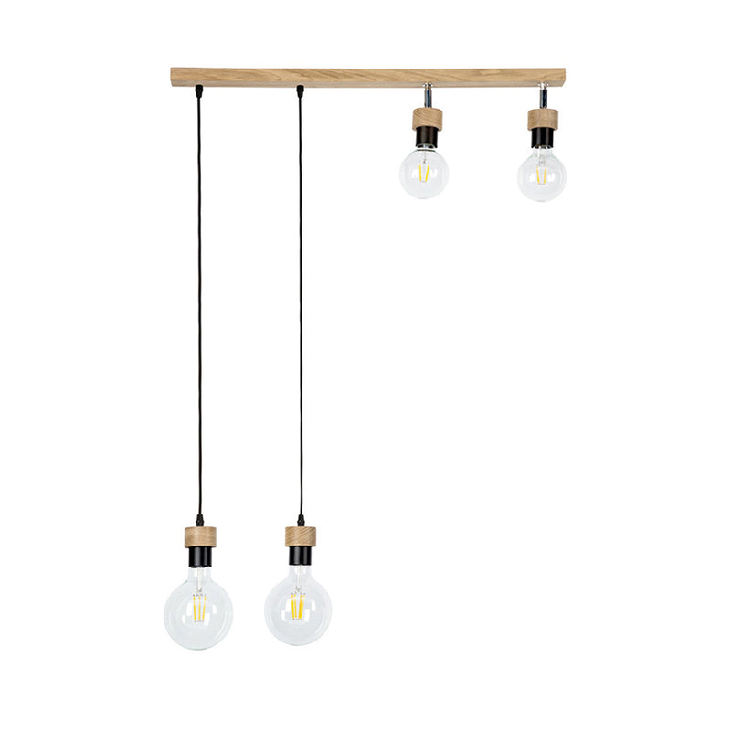 Clarte Wood Pendant 4xE27 Max.25W Oiled Oak/Black/Black