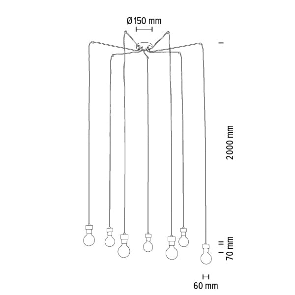 Britop Lighting Clarte 7L Pendelleuchte E27