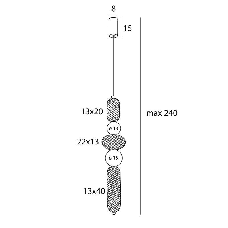 Lampada a sospensione Maxlight Bora B 1L LED, P 22 cm