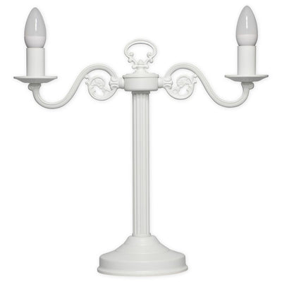 Table lamp Lemir Cereus 2xE14 steel/zamak matt white