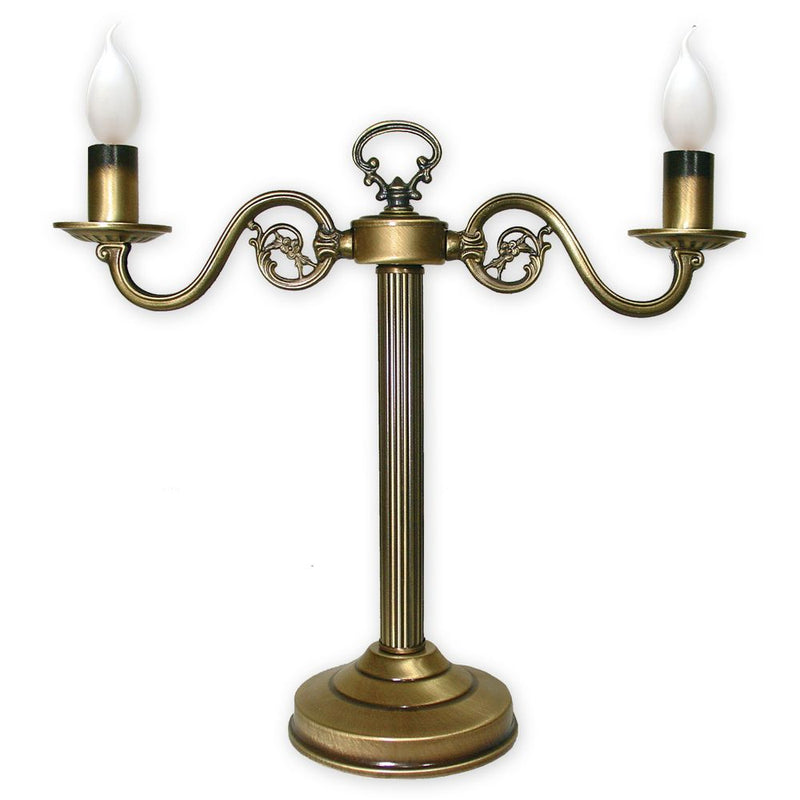 Table lamp Lemir Cereus 2xE14 steel/zamak patina
