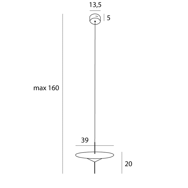 Maxlight Cone II 1L pendant lamp black LED, D 39cm