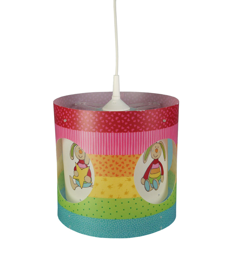 Rainbow-rabbit rotary pendant lamp