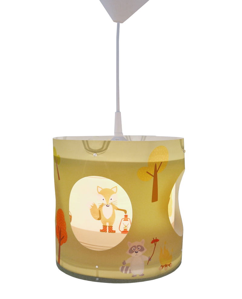 Turning pendant lamp forest animals