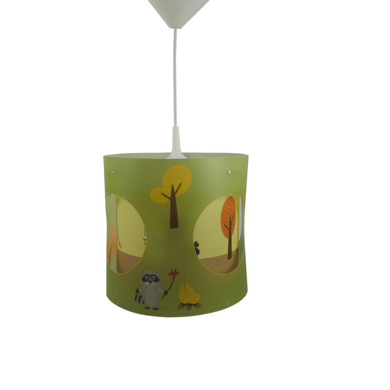 Turning pendant lamp forest animals