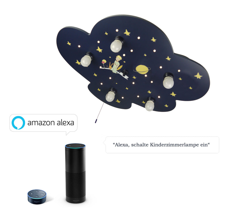 Plafondlamp wolk XXL, kleine prins "Amazon Alexa compatibel"