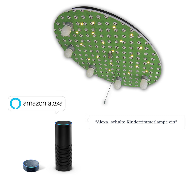 Plafondlamp voetbal "Amazon Alexa compatibel"