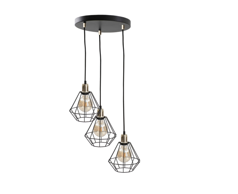 Keter Lighting Foskal 3L pendant lamp E27 H 120.0cm