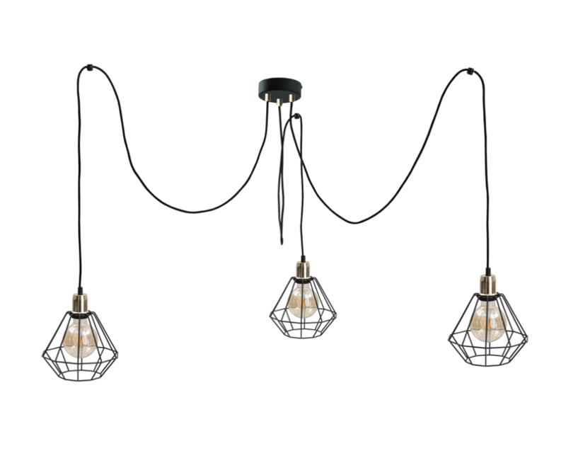 Keter Lighting Foskal 3L pendant lamp E27 H 180.0cm