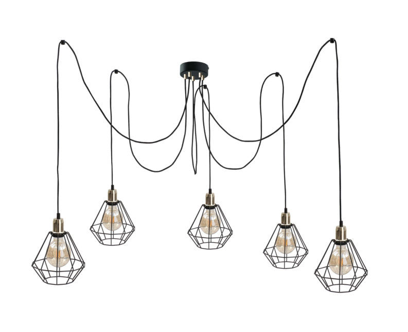 Keter Lighting Foskal 5L pendant lamp E27 H 180.0cm