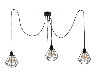 Keter Lighting Foskal 3L pendant lamp E27 H 180.0cm