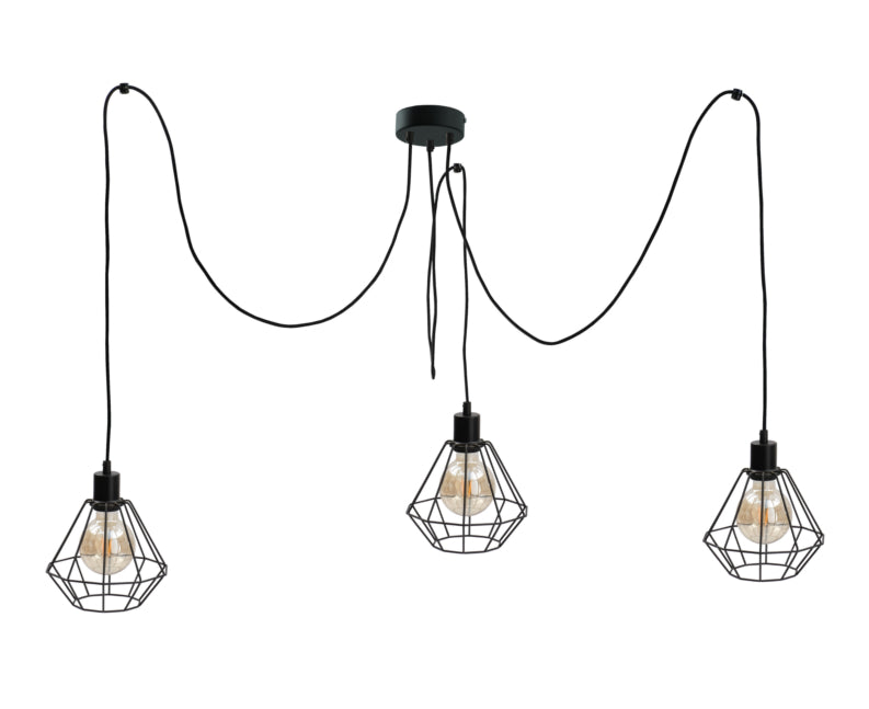 Keter Lighting Foskal 3L pendant lamp E27 H 180.0cm