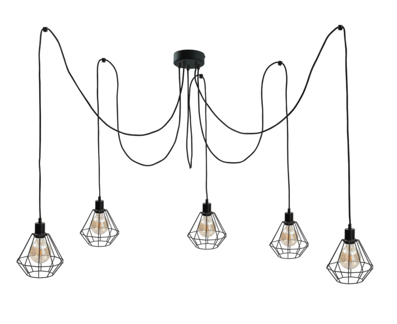 Keter Lighting Foskal 5L pendant lamp E27 H 180.0cm