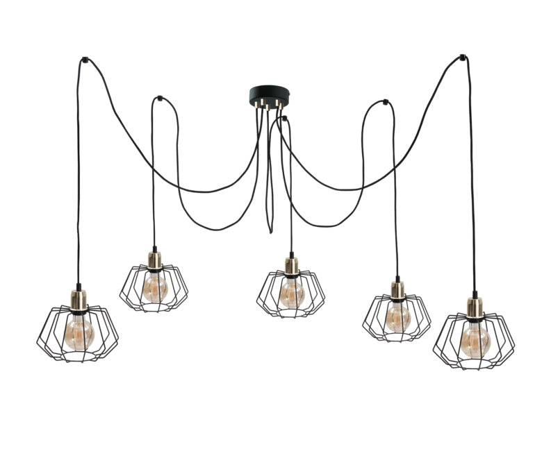 Keter Lighting Luna 5L pendants E27 H 180.0cm