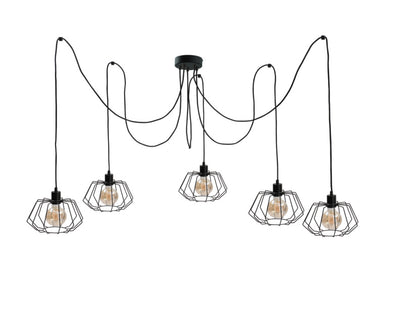 Keter Lighting Luna 5L pendants E27 H 180.0cm
