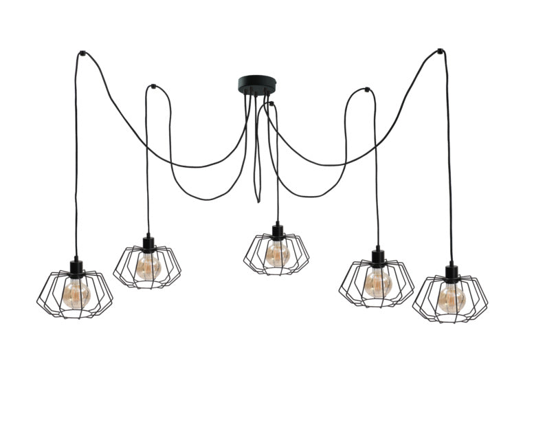 Keter Lighting Luna 5L pendants E27 H 180.0cm