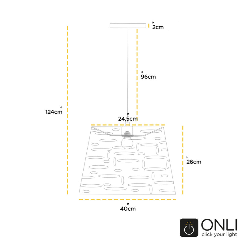 Onli Lighting Ricky 1L pendant lamp E27 D 40cm