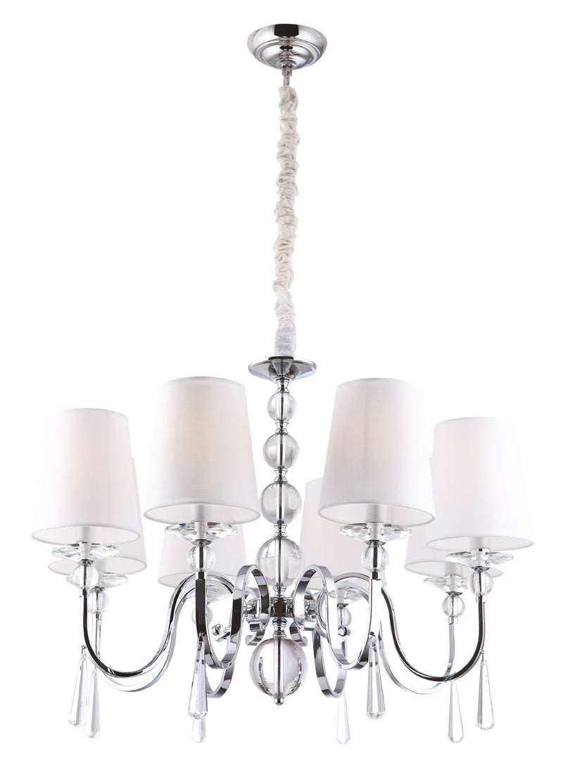 Maxlight Charlotte 8L chandelier chrome, D 75 cm