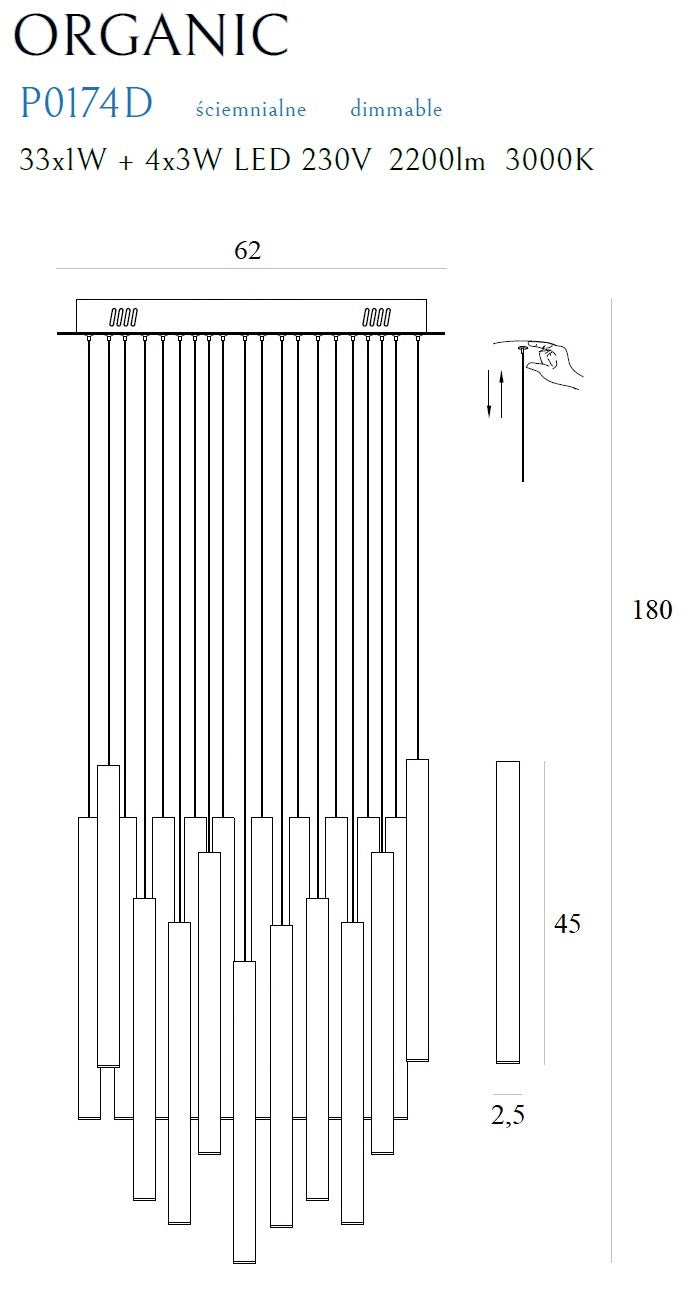 Maxlight Organic 33L suspension LED D 62cm