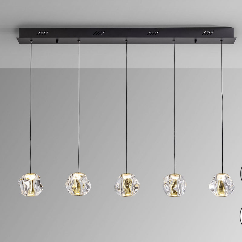 Schuller Zaria 5L linear suspension ceiling lamp W 96cm