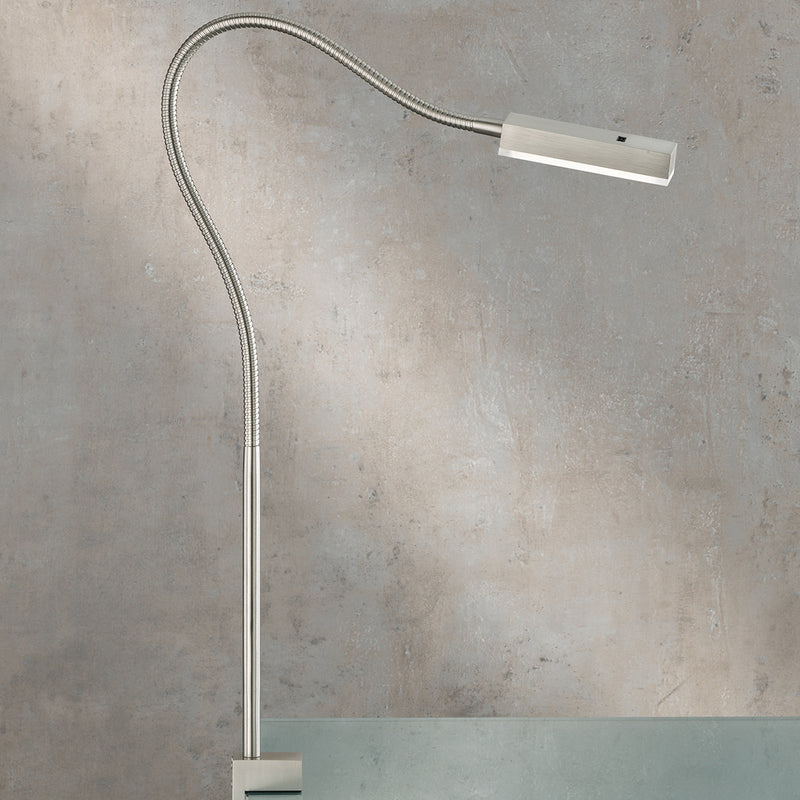 Fischer & Honsel Raik 1L table desk lamp H 60cm, nickel LED