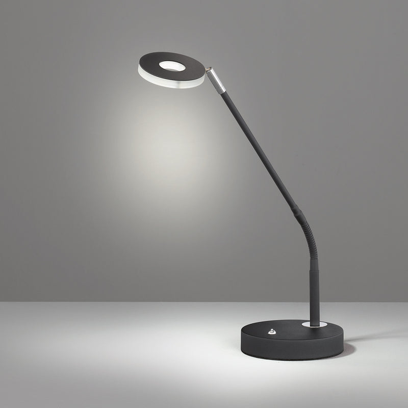 Lampada da tavolo Fischer & Honsel Dent 1L H 60 cm, LED nero