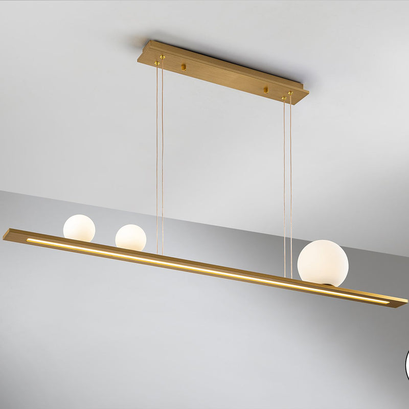 Schuller Mila 3L linear suspension ceiling lamp W 120cm