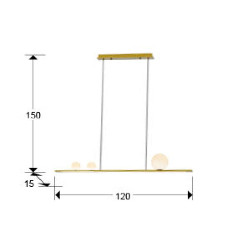 Schuller Mila 3L linear suspension ceiling lamp W 120cm