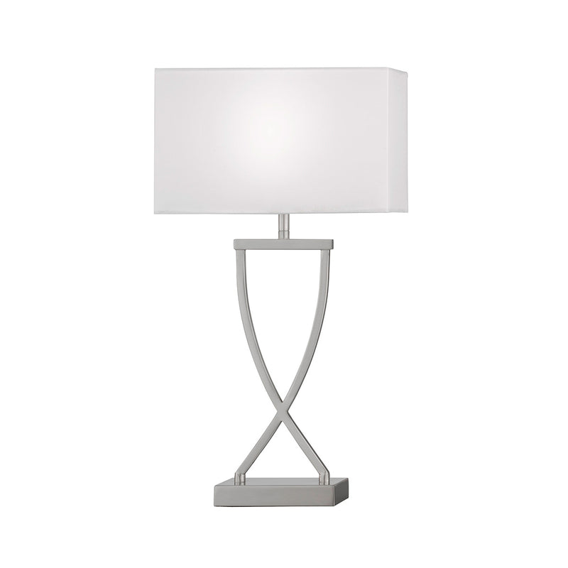 Lampada da tavolo Fischer & Honsel Anni 1L H 51 cm, nichel E27