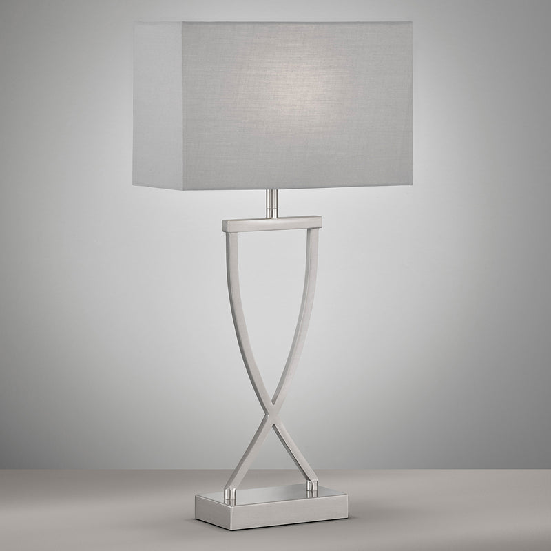 Lampada da tavolo Fischer & Honsel Anni 1L H 51 cm, nichel E27