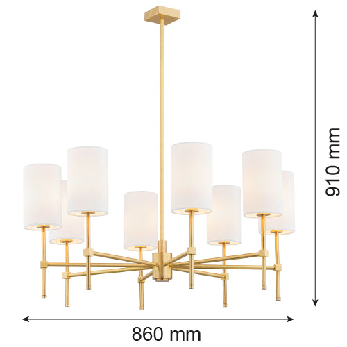 Argon Hampton 8L chandelier E14 H 74cm