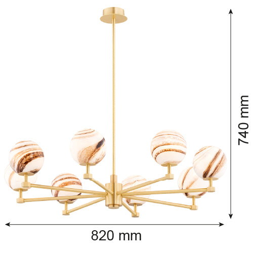 Argon Aruba 8L chandelier E14 H 74cm