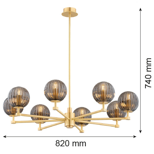 Argon Paloma 8L chandelier E14 H 74cm