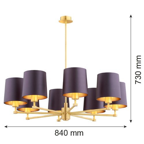 Argon Princeton 8L chandelier E27 H 73cm