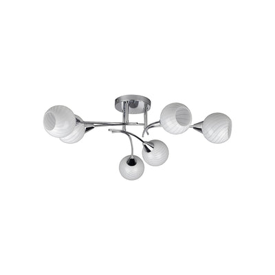 Ripoli + Fiesta Ceiling Lamp 6xE14 60W Chrome/White