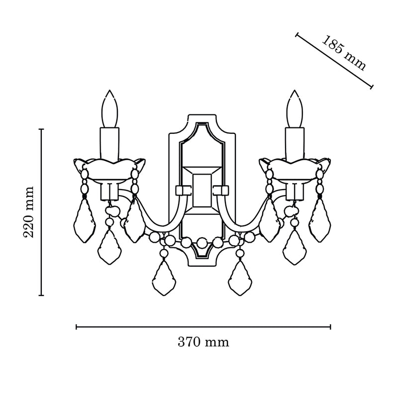 Odessa Wall Lamp 2xE14 Max.40W Chrome/Transparent