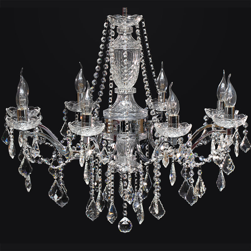 Odessa Chandelier 8xE14 Max.40W Chrome/Transparent