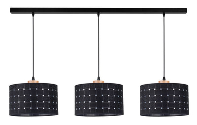 Remon Pendant Lamp 3xE27 Max.40W Black/Beech/Black PVC/Black