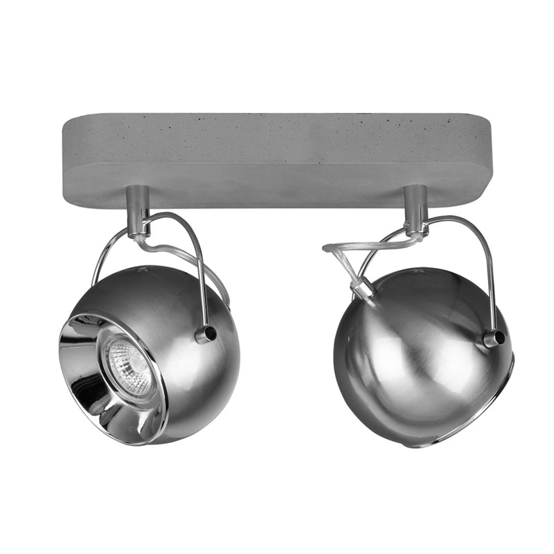 Ball Concrete Ceiling Lamp Incl.2xLED GU10 5W Gray/Satin