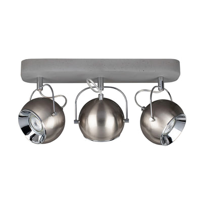 Ball Concrete Ceiling Lamp Incl.3xLED GU10 5W Gray/Satin