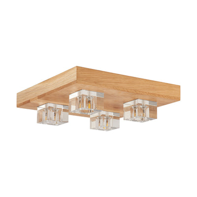 Tony Ceiling Lamp Incl.4xG4 LED 2,5W Oiled Oak/Transparent