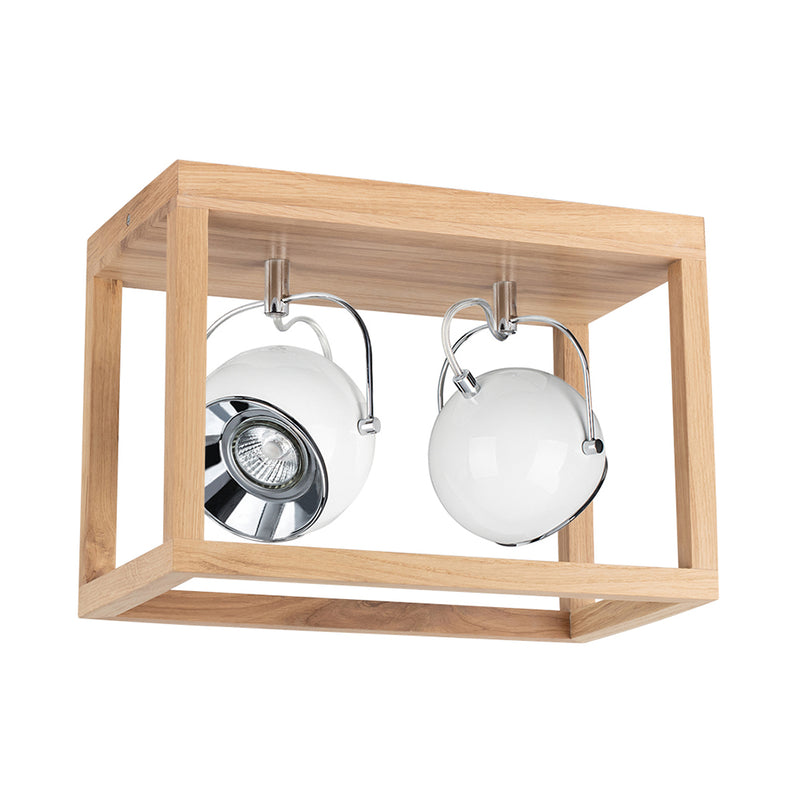 Roy Ceiling Lamp Incl.3xLED GU10 5W Oiled Oak/White