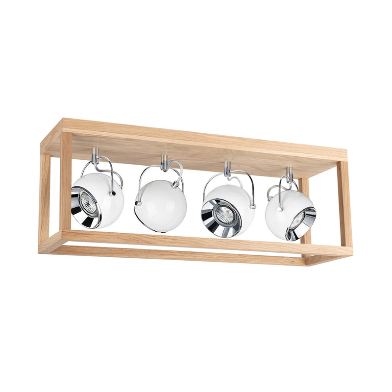 Roy Ceiling Lamp Incl.4xLED GU10 5W Oiled Oak/White