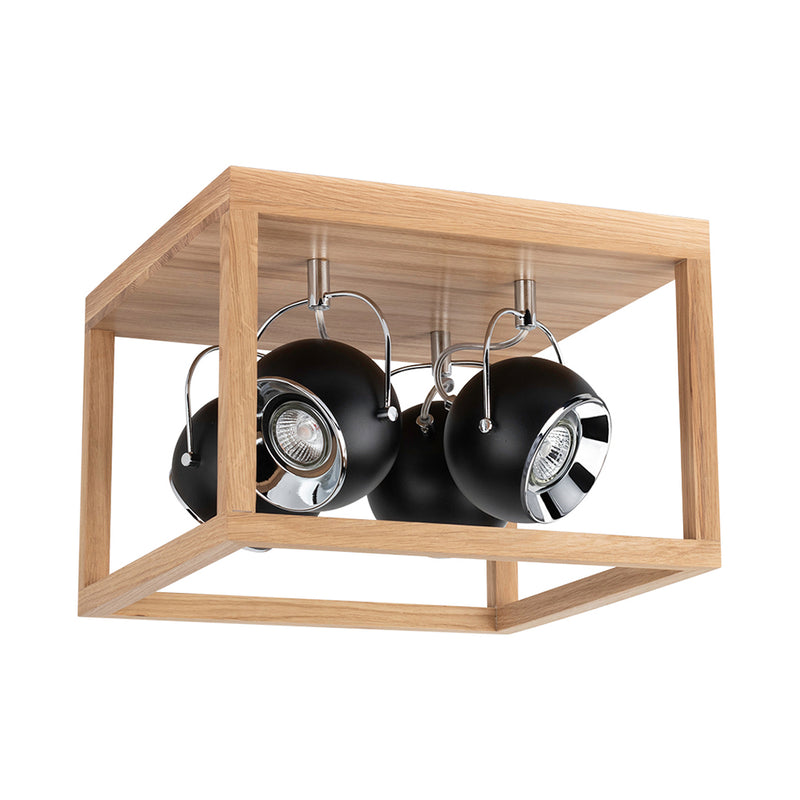 Roy Ceiling Lamp Incl.2xLED GU10 5W Oiled Oak/Black